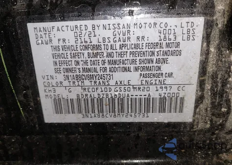 2021 Nissan Sentra Sv Xtronic Cvt from USA, damaged, VIN 3N1AB8CV8MY245731